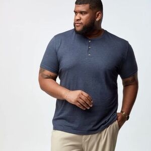 Fresh Clean Tees Men’s Navy Short Sleeve Henley Various Sizes